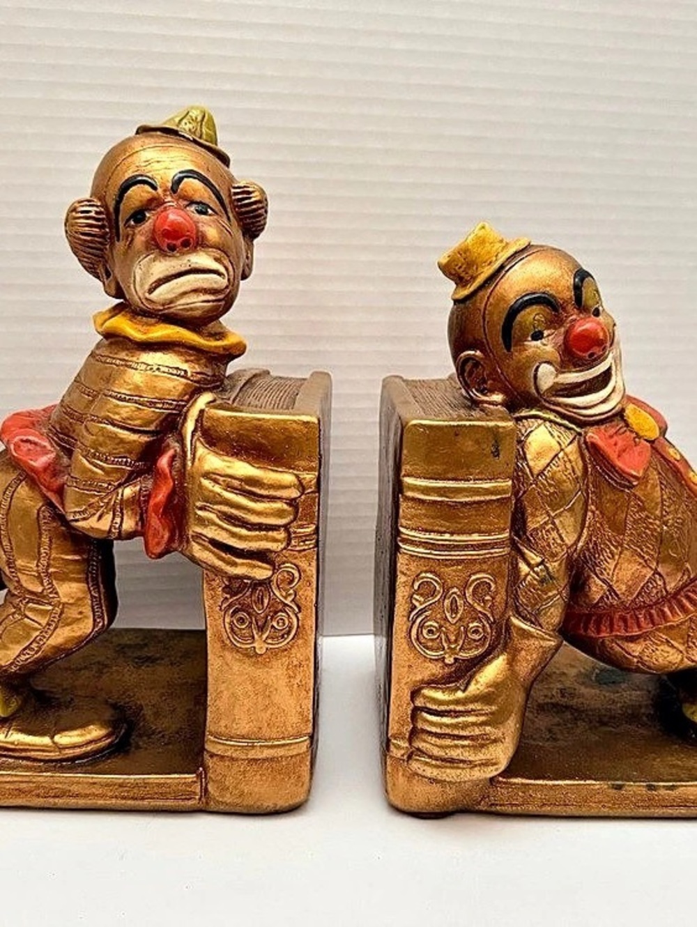 The Progressive Art Products Clown Bookends Brown & Gold Pair